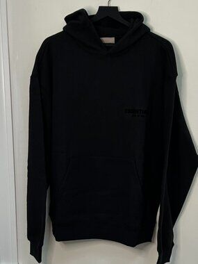 Fear Of God Essentials Felt Logo Hoodie in Black Size XL